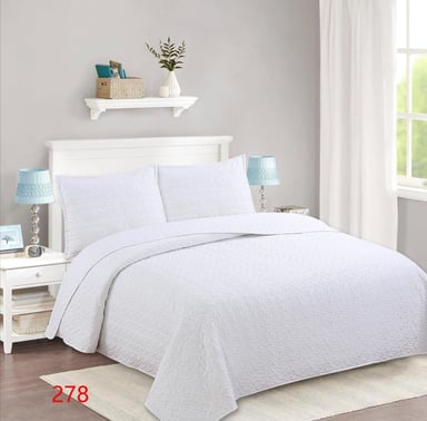 CUBRECAMA QUILT VERANO KING - EN COLOR BLANCO M278 - 1