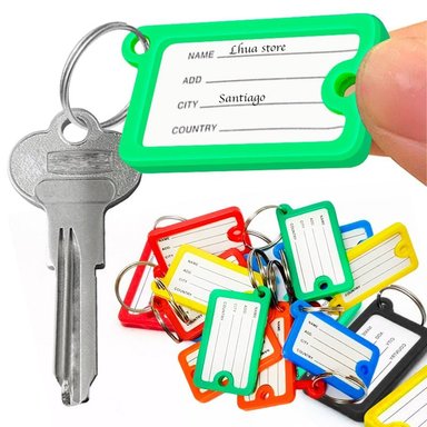 100 LLAVEROS ETIQUETA IDENTIFICADOR RECTANGULAR COLORES - 1