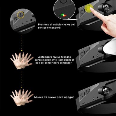 LINTERNA LED FRONTAL DE CINTILLO CABEZA BICICLETA RECARGABLE - 3