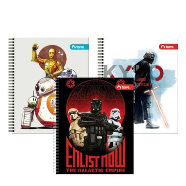 PACK 10 CUADERNOS STAR WARS 7MM 100 HJS - 1