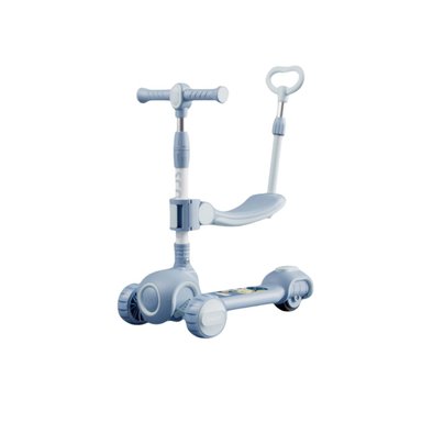 SCOOTER 3 EN 1, CON ASIENTO Y MANUBRIO, RUEDA LUCES Y SONIDO AZUL - 1