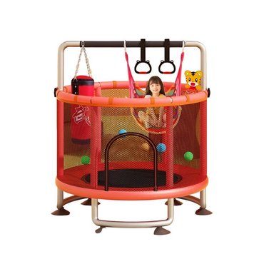MINI TRAMPOLÍN CAMA ELÁSTICA 1.4M CON 5 JUGUETES ROJO - 1