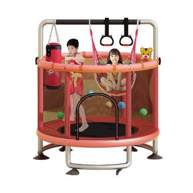 MINI TRAMPOLÍN CAMA ELÁSTICA 1.4M CON 5 JUGUETES ROJO - 2