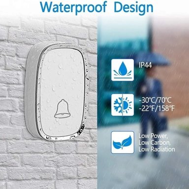 TIMBRE INALÁMBRICO IMPERMEABLE CON LUZ LED 300 MT. - 6