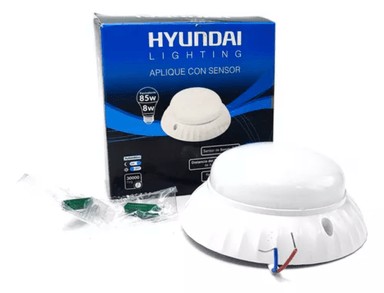 APLIQUE LED SENSOR MOVIMIENTO 8W 6500K HYUNDAI COLOR BLANCO FRIO ¡SIN IMAGEN! - 1