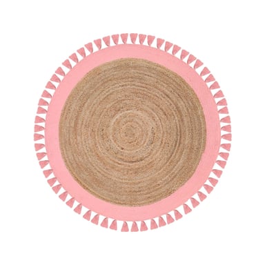 ALFOMBRA YUTE REDONDA MALIBU ROSA 150X150CM - 1
