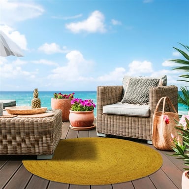 ALFOMBRA YUTE RED. MAUI 150X150 MOSTAZA - 3