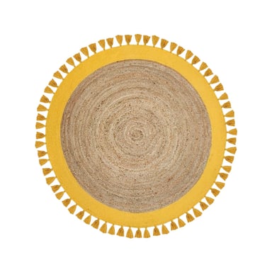 ALFOMBRA YUTE REDONDA MALIBU 150X150 AMARILLO - 1