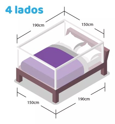 4 BARANDAS PARA CAMA 2PLAZAS (150X150X190X190) 74 A 100 CM - 4