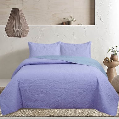 CUBRECAMA B&B MORADO LISO QUILT 1.5 P - 1