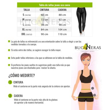 JEANS MUJER BUCANERAS NEGRO ECO CUERO CALCE PERFECTO TIRO ALTO ELASTICADOS BOTÓN CIERRE TALLA GRANDE - 5
