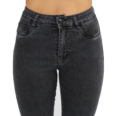 JEANS FLARE PUSH UP ACAMPANADO LEVANTA COLA CORTE COLOMBIANO ESCULTOR GRIS - 5