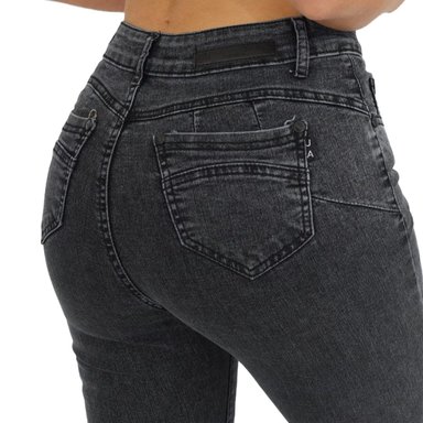 JEANS FLARE PUSH UP ACAMPANADO LEVANTA COLA CORTE COLOMBIANO ESCULTOR GRIS - 6