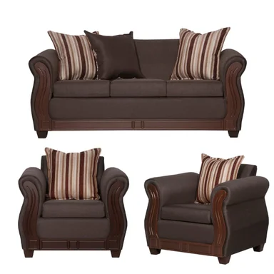 JUEGO LIVING RUZAM MOBEL ATENAS 3 1 1 CAFÉ - 1