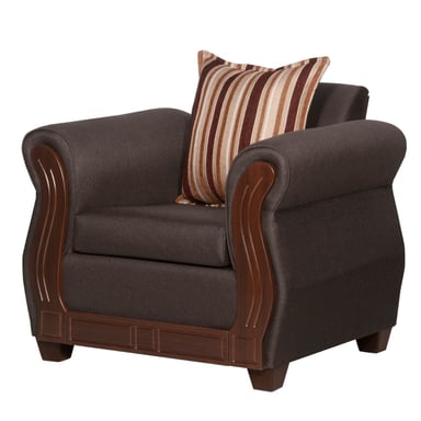 SILLÓN RUZAM MOBEL ATENAS LINO CAFÉ 1 CUERPO - 3