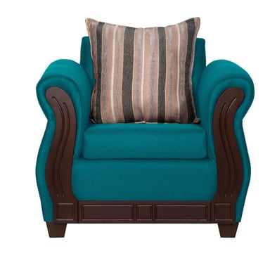 SILLÓN RUZAM MOBEL ATENAS LINO TURQUESA 1 CUERPO - 1