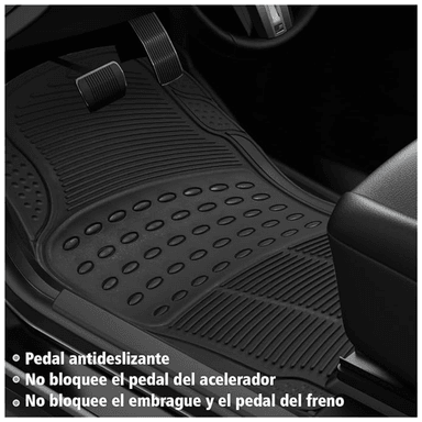 KIT 3 PIEZAS ALFOMBRA PISO DE GOMA ANTIDESLIZANTES PARA AUTO UNIVERSAL - 2
