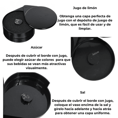 ESCARCHADOR DE COPASS VASOS ORILLADOR COCTELES MICHELADAS 3 BANDEJAS - 3
