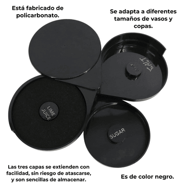 ESCARCHADOR DE COPASS VASOS ORILLADOR COCTELES MICHELADAS 3 BANDEJAS - 5
