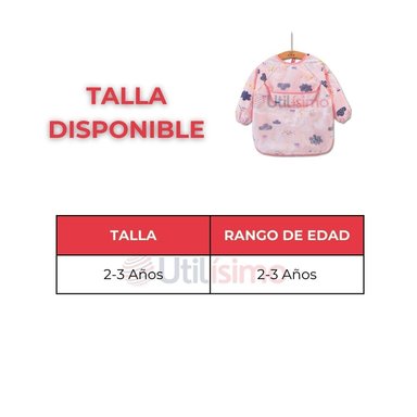 BABERO DELANTAL IMPERMEABLE PREMIUM CON MANGAS LARGA TALLA 2 A 3 AÑOS PARA BEBE Y NIÑA - 5