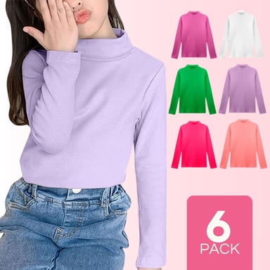PACK 6 CAMISETAS BEATLE POLAR POLERA CUELLO ALTO NIÑA COLORES SURTIDOS - 1