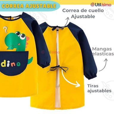 DELANTAL INFANTIL NIÑO MANGA LARGA CON BOLSILLO COLORES SURTIDOS - 4