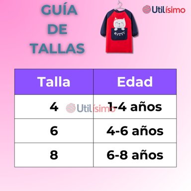 DELANTAL INFANTIL NIÑA MANGA LARGA CON BOLSILLO COLORES SURTIDOS - 3