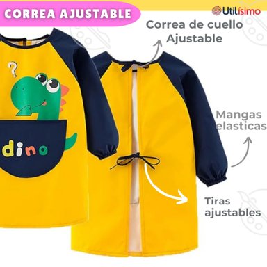 DELANTAL INFANTIL NIÑA MANGA LARGA CON BOLSILLO COLORES SURTIDOS - 4
