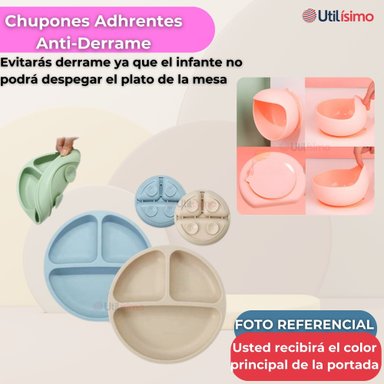 SET DE ALIMENTACIÓN BEBÉ SILICONA CON VASO 5 PIEZAS LIBRE BPA ROSA CLARO - 2