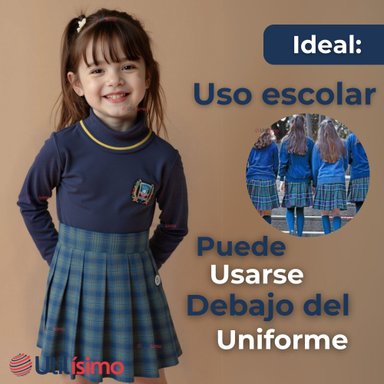 PACK 6 PRIMERA CAPA ESCOLAR BAMBÚ INVIERNO CAMISETA NIÑA CUELLO BEATLE POLERA - 7