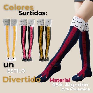 PACK 3 CALCETINES PATA DE GALLINA MUJER LARGOS COLORES SURTIDOS - 2