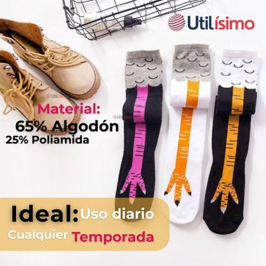 PACK 3 CALCETINES PATA DE GALLINA MUJER LARGOS COLORES SURTIDOS - 4