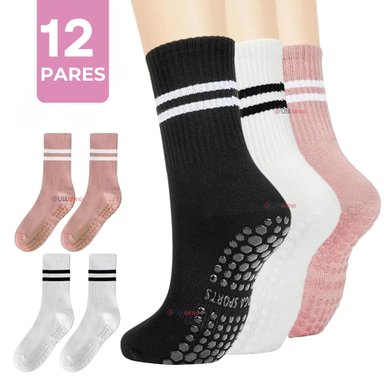 PACK 12 CALCETINES ANTIDESLIZANTES LARGOS MUJER - 1