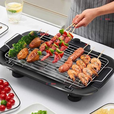 PARRILLERA ELÉCTRICA ASADOR 2000W DE POTENCIA ANTIADHERENTE NEGRO - 1