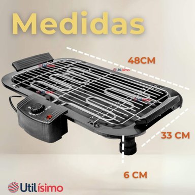 PARRILLERA ELÉCTRICA ASADOR 2000W DE POTENCIA ANTIADHERENTE NEGRO - 4