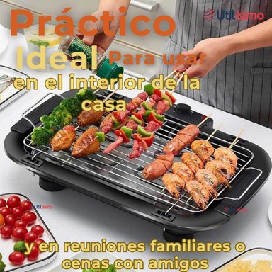 PARRILLERA ELÉCTRICA ASADOR 2000W DE POTENCIA ANTIADHERENTE NEGRO - 5