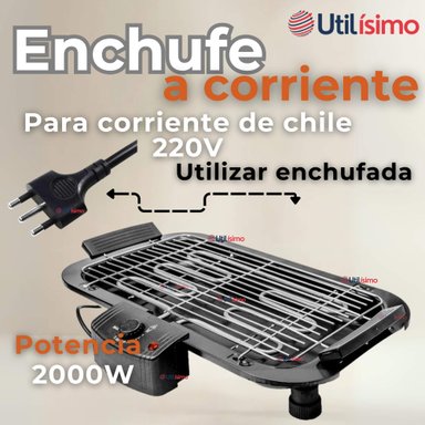 PARRILLERA ELÉCTRICA ASADOR 2000W DE POTENCIA ANTIADHERENTE NEGRO - 6