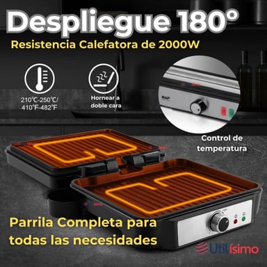 PLANCHA PARRILLERA ELÉCTRICA 2000W ASADORA DOBLE CARA ANTIADHERENTE - 6