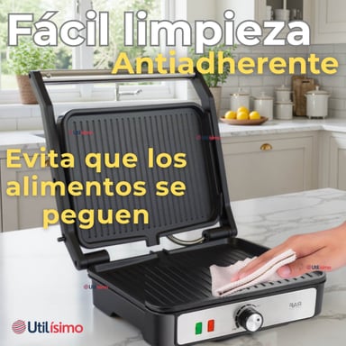 PLANCHA PARRILLERA ELÉCTRICA 2000W ASADORA DOBLE CARA ANTIADHERENTE - 9