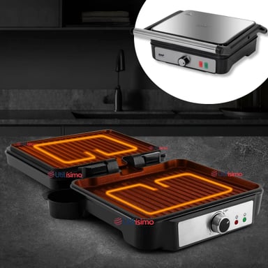 PLANCHA PARRILLERA ELÉCTRICA 2000W ASADORA DOBLE CARA ANTIADHERENTE - 1
