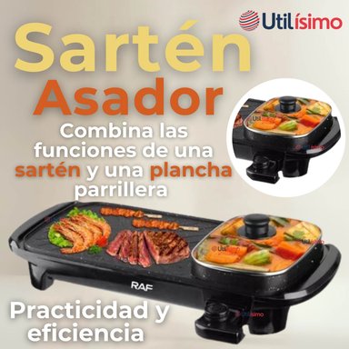 PLANCHA PARRILLERA ASADOR ELE CTRICO 2 EN 1 CHURRASQUERA - 3