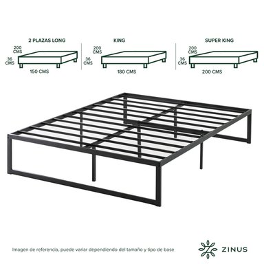 BASE CAMA ZINUS ABEL 2 PLAZAS 150X190X36CM - 4