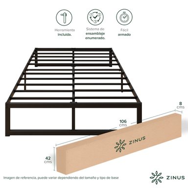 BASE CAMA ZINUS ABEL 2 PLAZAS 150X190X36CM - 5