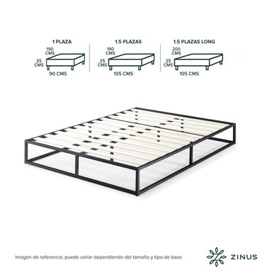 BASE CAMA ZINUS JOSEPH 2 PLAZAS 150X190X25CM - 3