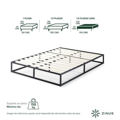 BASE CAMA ZINUS JOSEPH 1.5 PLAZAS LONG 105X200X25CM - 3