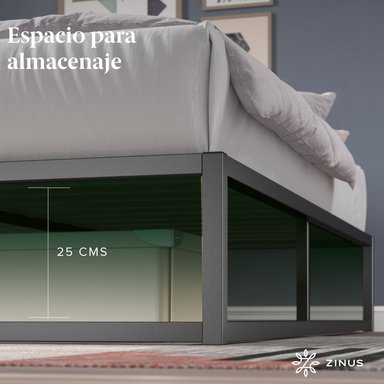 BASE CAMA ZINUS JOSEPH 1.5 PLAZAS LONG 105X200X25CM - 8