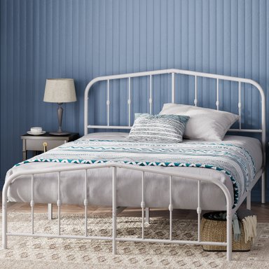 BASE CAMA METAL BLANCA HEIDI ZINUS 2 P 150X190X30CM RESPALDO - 2