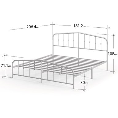BASE CAMA METAL BLANCA HEIDI ZINUS 2 P 150X190X30CM RESPALDO - 3