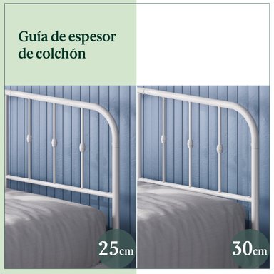BASE CAMA METAL BLANCA HEIDI ZINUS 2 P 150X190X30CM RESPALDO - 4