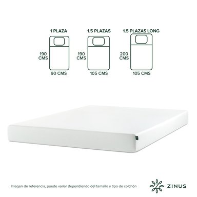 COLCHÓN ZINUS 2 PLAZAS ESPUMA GREEN TEA LONG 150 X 200 X 15 CM - 3